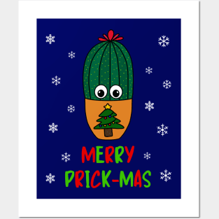 Merry Prick Mas - Cactus In Christmas Tree Pot Posters and Art